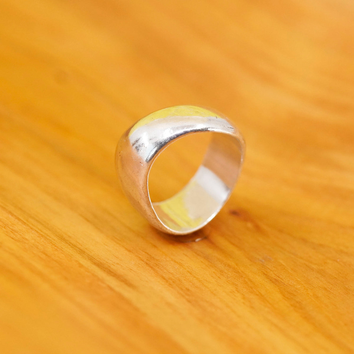 Size 6.75, vintage sterling silver handmade ring, 925 wavy band