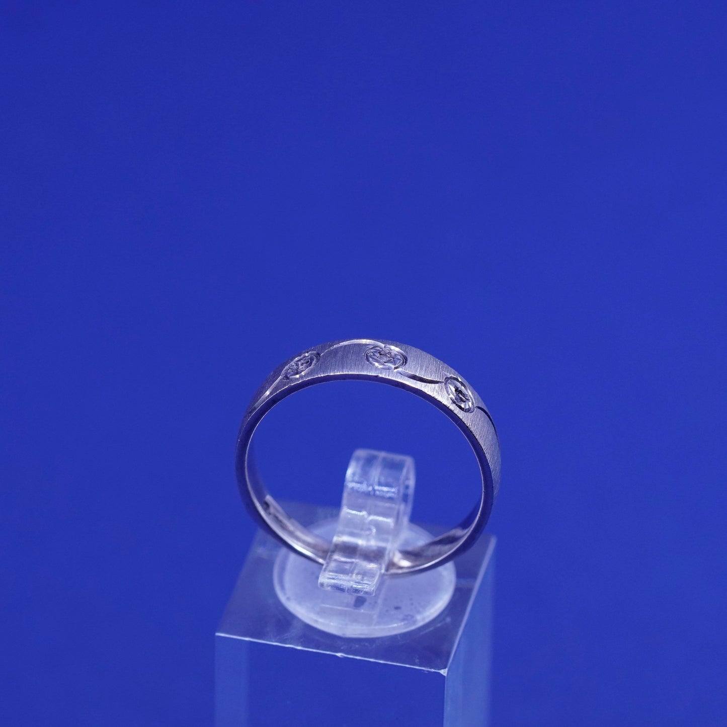 Size 10, vintage Sterling silver handmade ring, 925 band with diamond