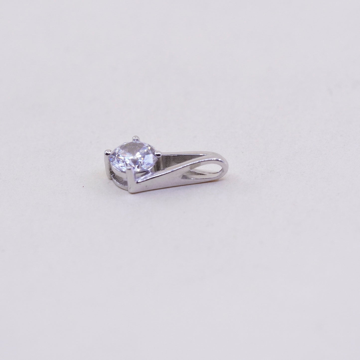 Vintage sterling 925 silver cz crystal pendant