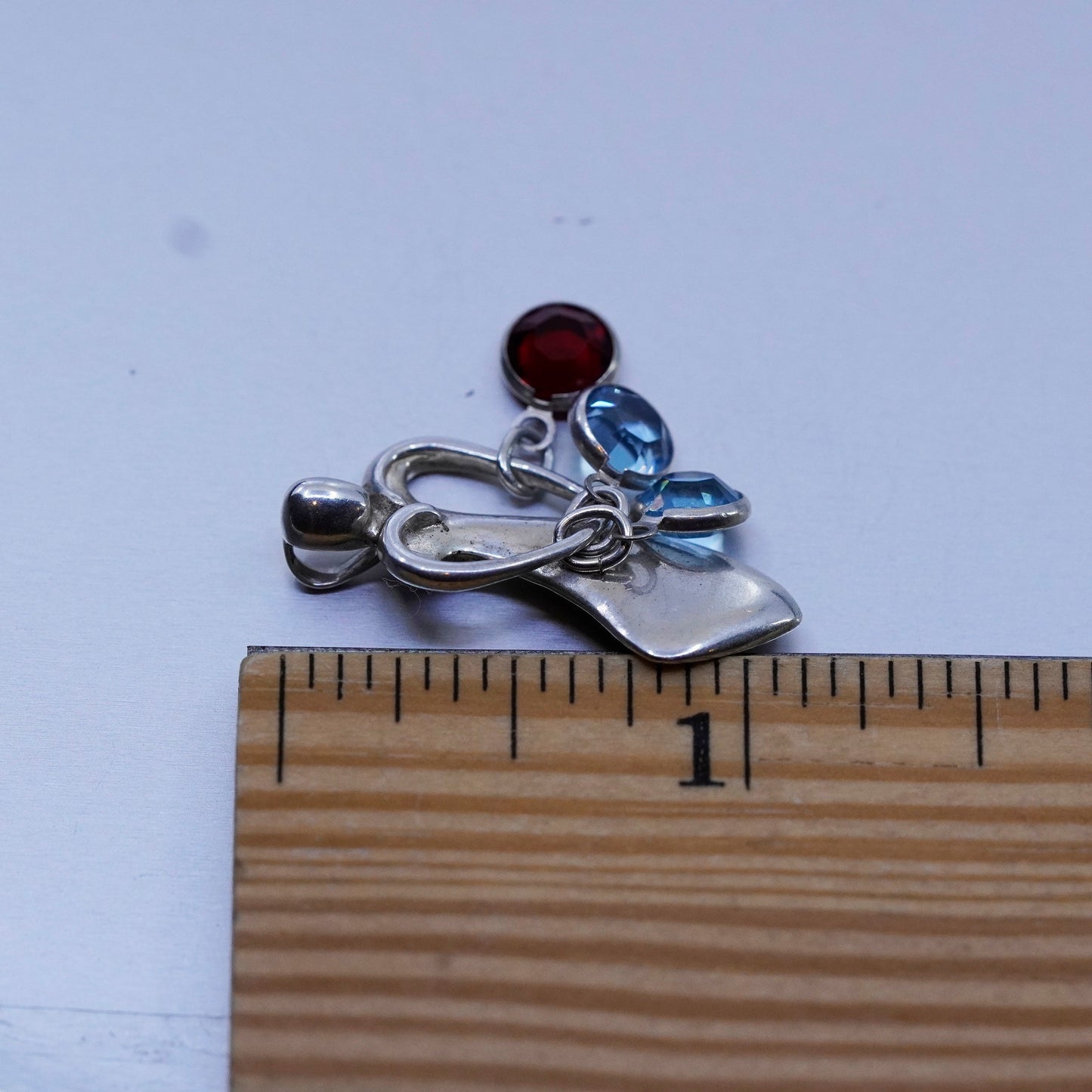 Relios Carolyn pollack pendant sterling silver, 925 mother with topaz charms