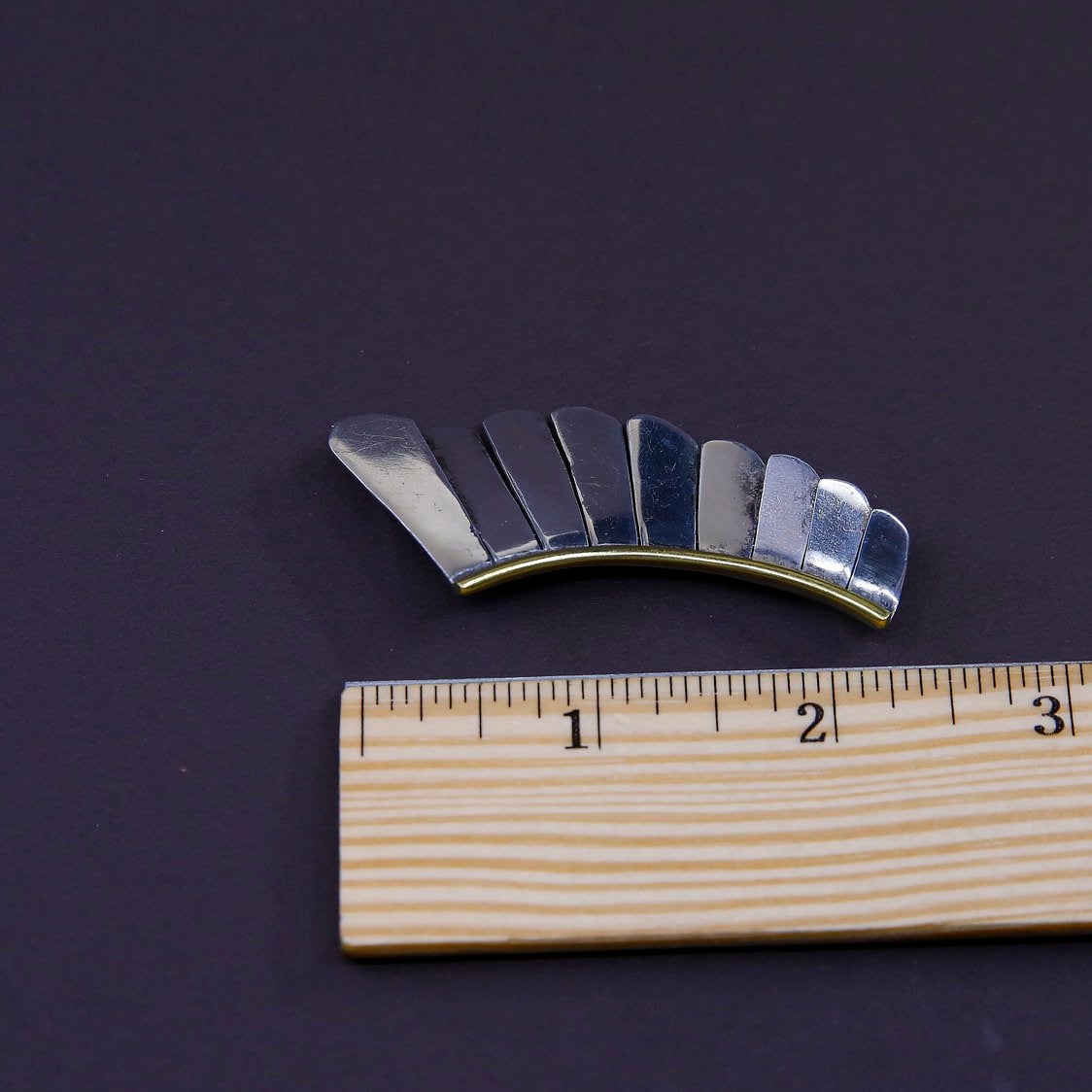 Vintage handmade two tone sterling 925 Indiana wings brooch