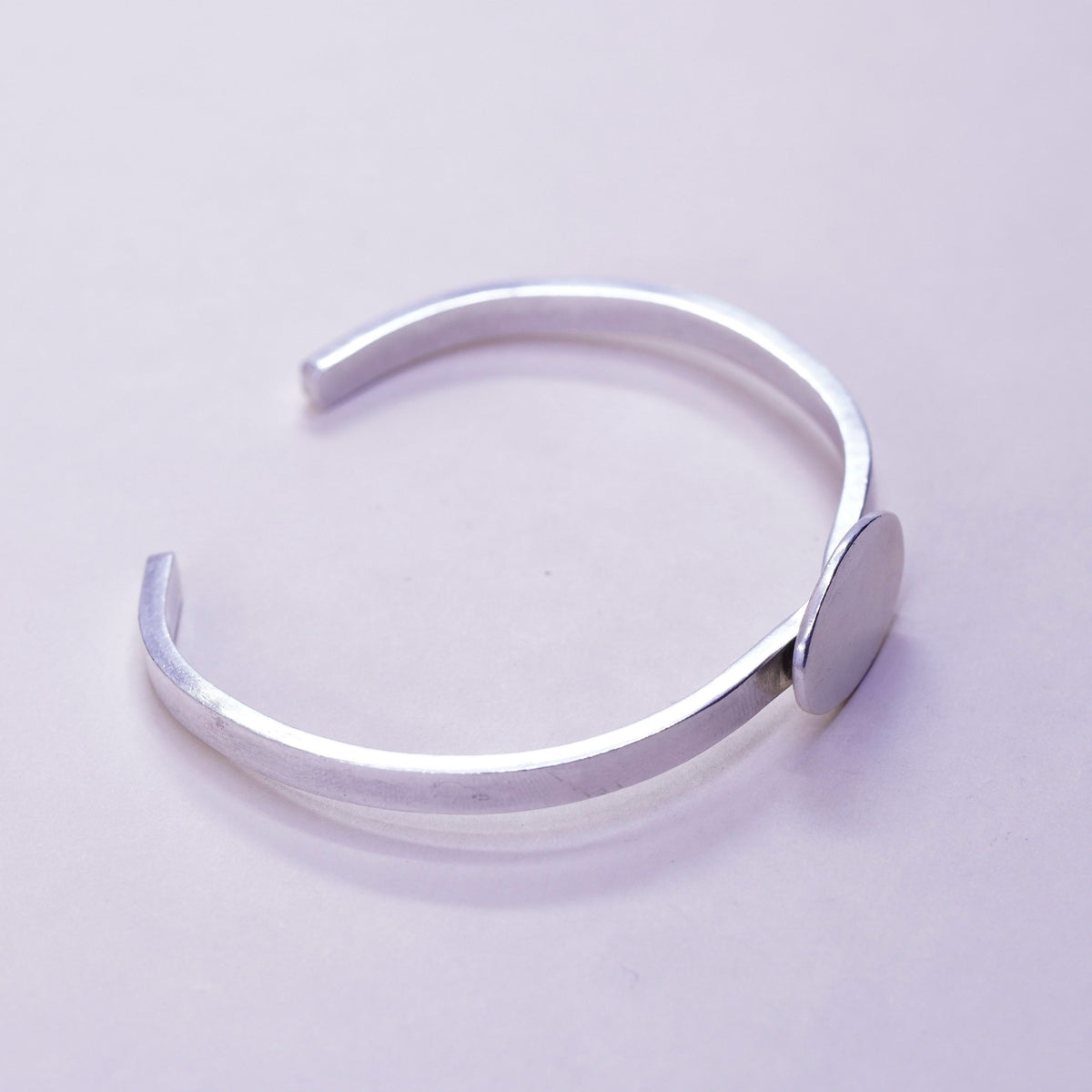 7.25”, vintage Mexico sterling silver contemporary handmade bracelet, 925 cuff