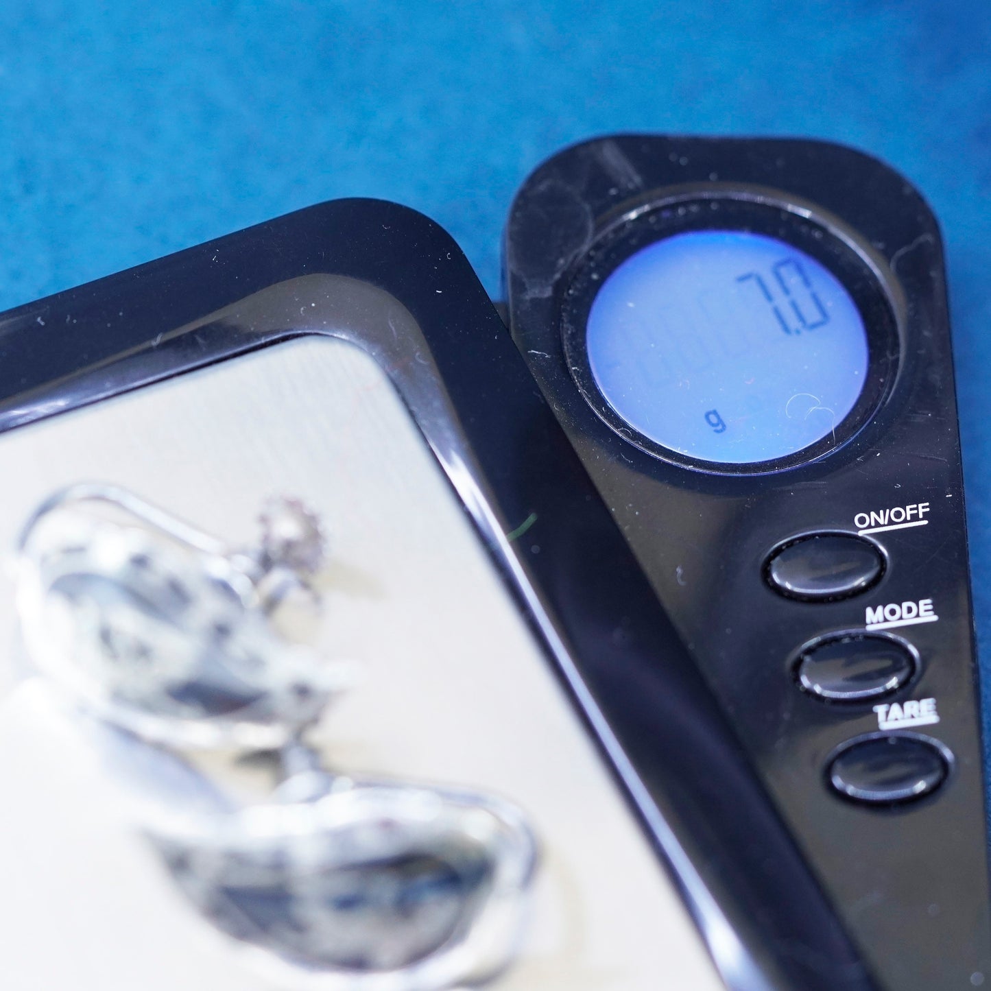 Vintage Sterling silver earrings, 925 screw back enamel Indian goddess teardrop