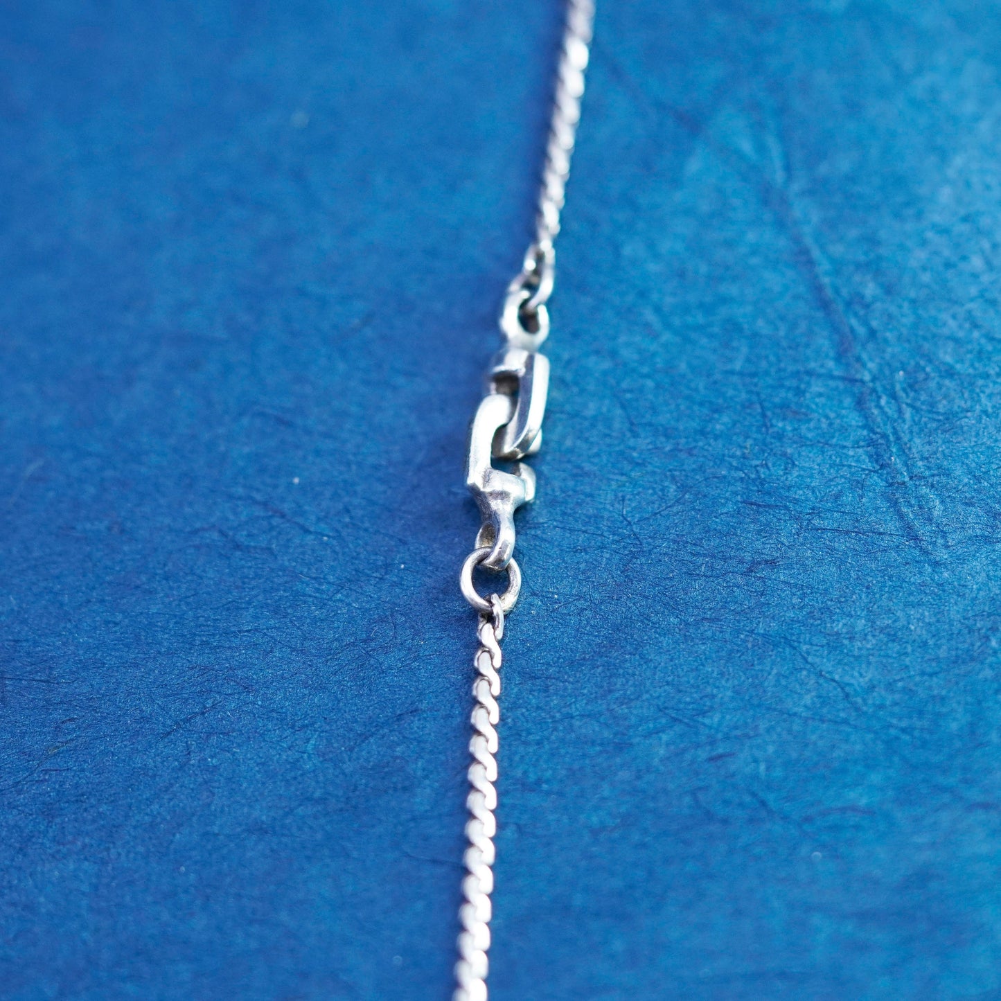 17”, 1mm, vintage Sterling silver handmade necklace, 925 snake chain