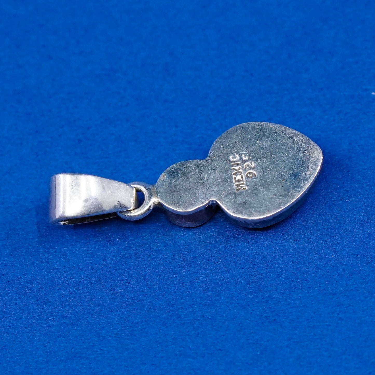 Vintage sterling silver handmade pendant, 925 charm w/ carnelian N Cz