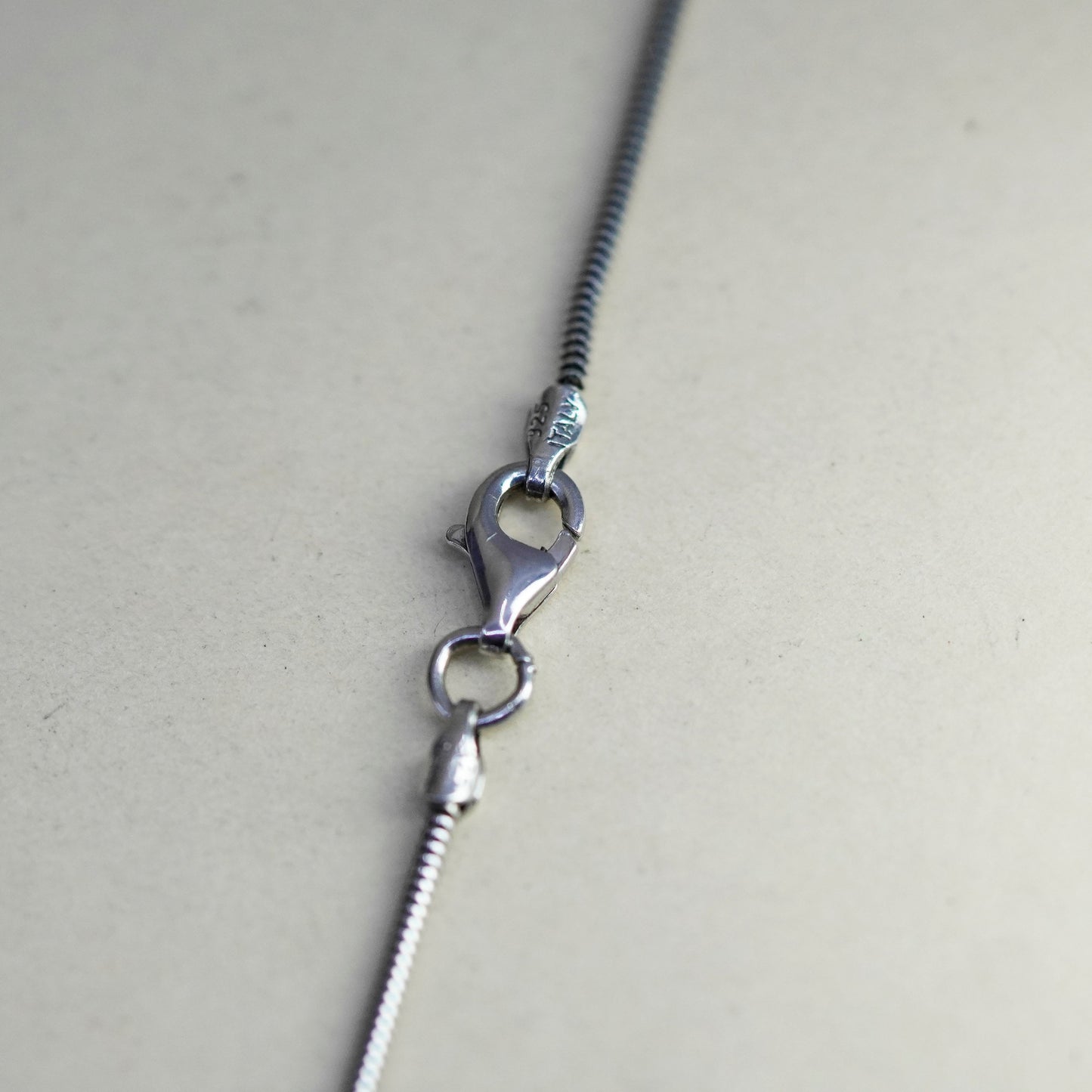 22”, 1mm, Vintage sterling silver square snake chain, Italy 925 necklace