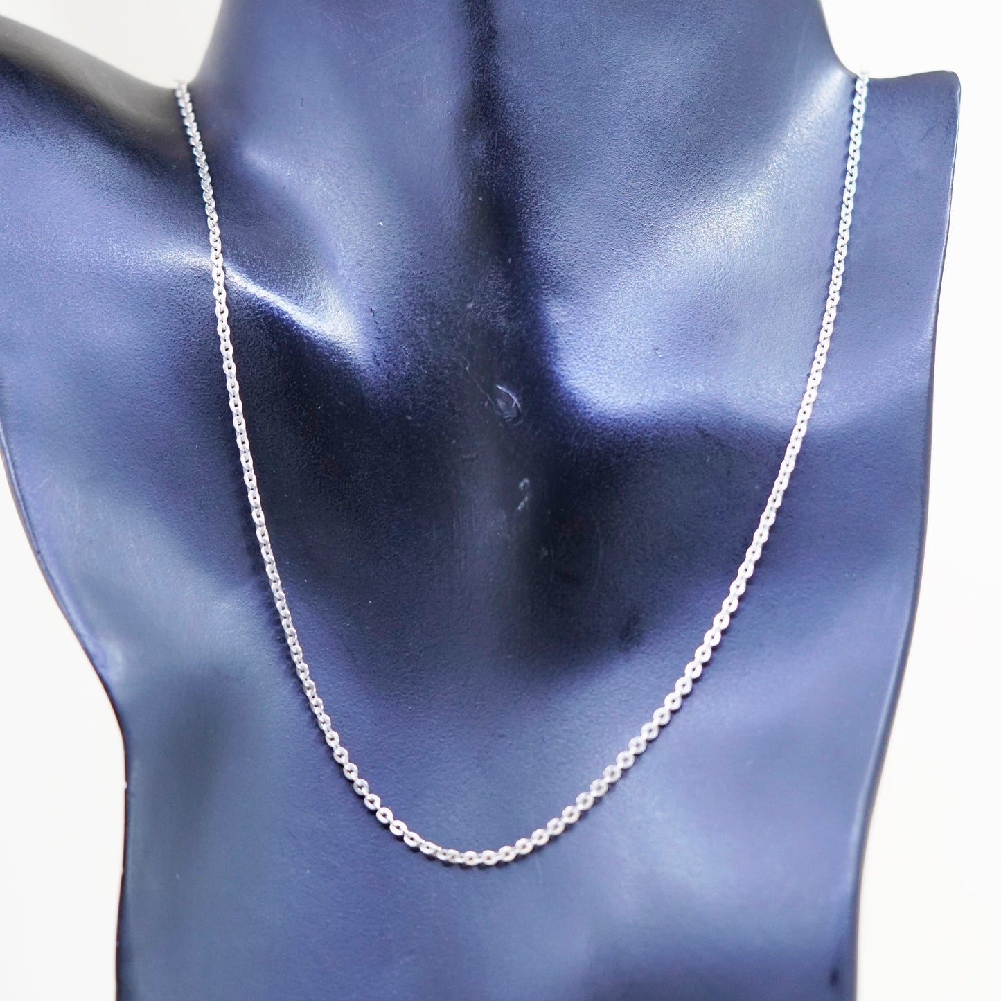 20”, 2mm, Vintage sterling silver flatten circle chain, Italy 925 necklace