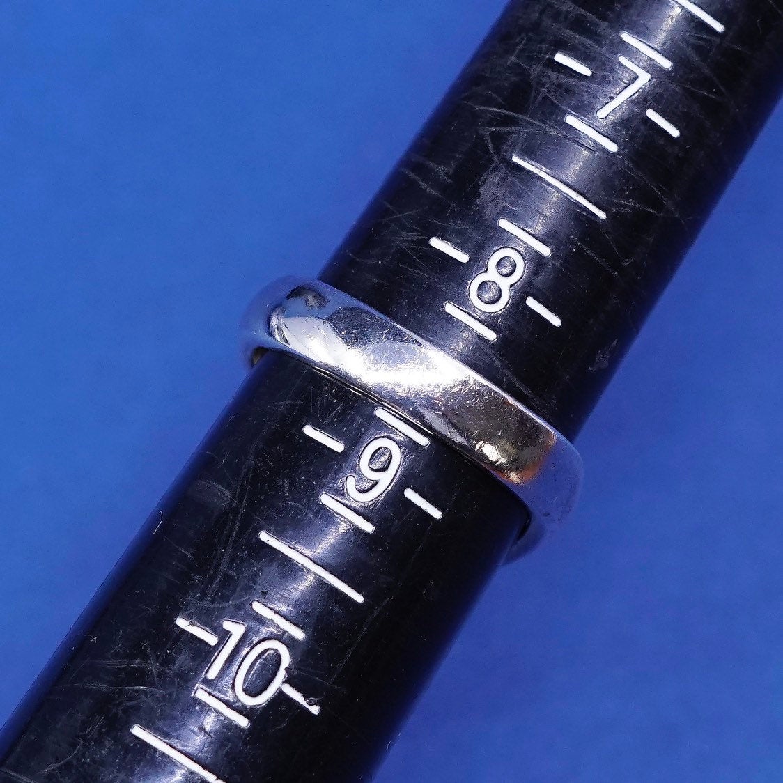 Size 8.5, vtg sterling silver handmade ring, 925 wired ring, stamped 925