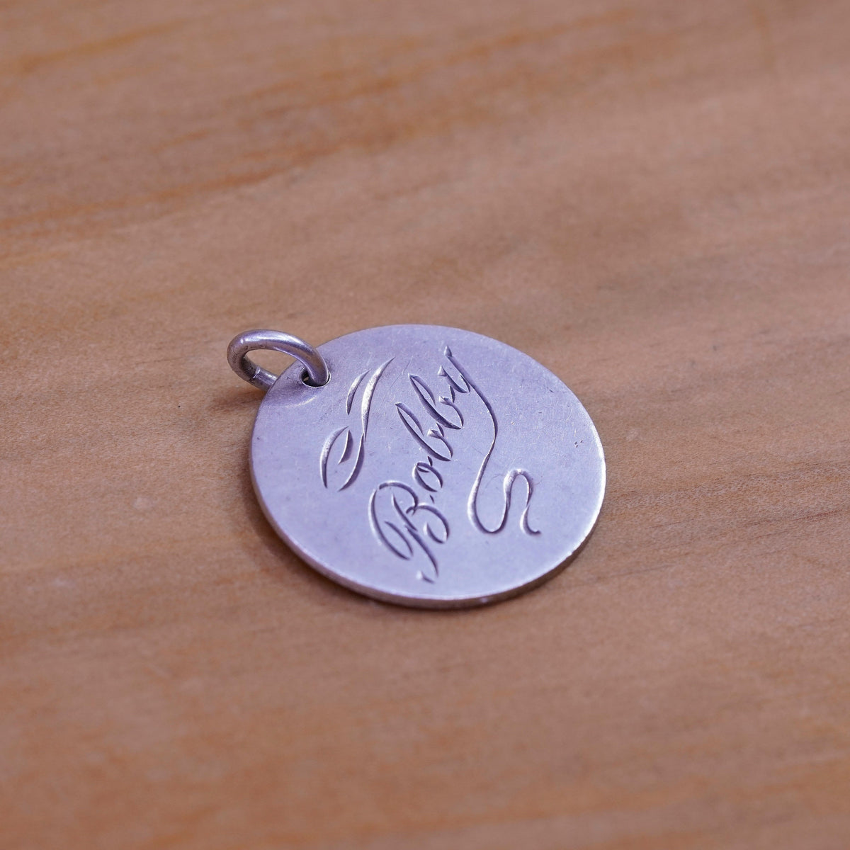 Vintage Sterling silver handmade pendant, 925 tag with name “Bobby” and 9.16.50