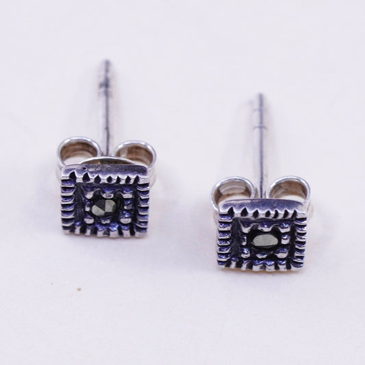Vintage Sterling 925 silver studs earrings with Marcasite