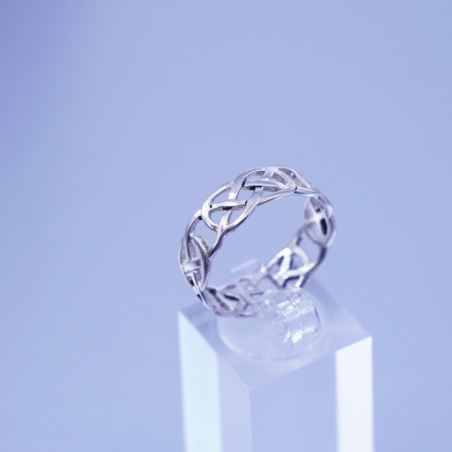size 10, southwestern Sterling 925 silver handmade ring, woven braided band