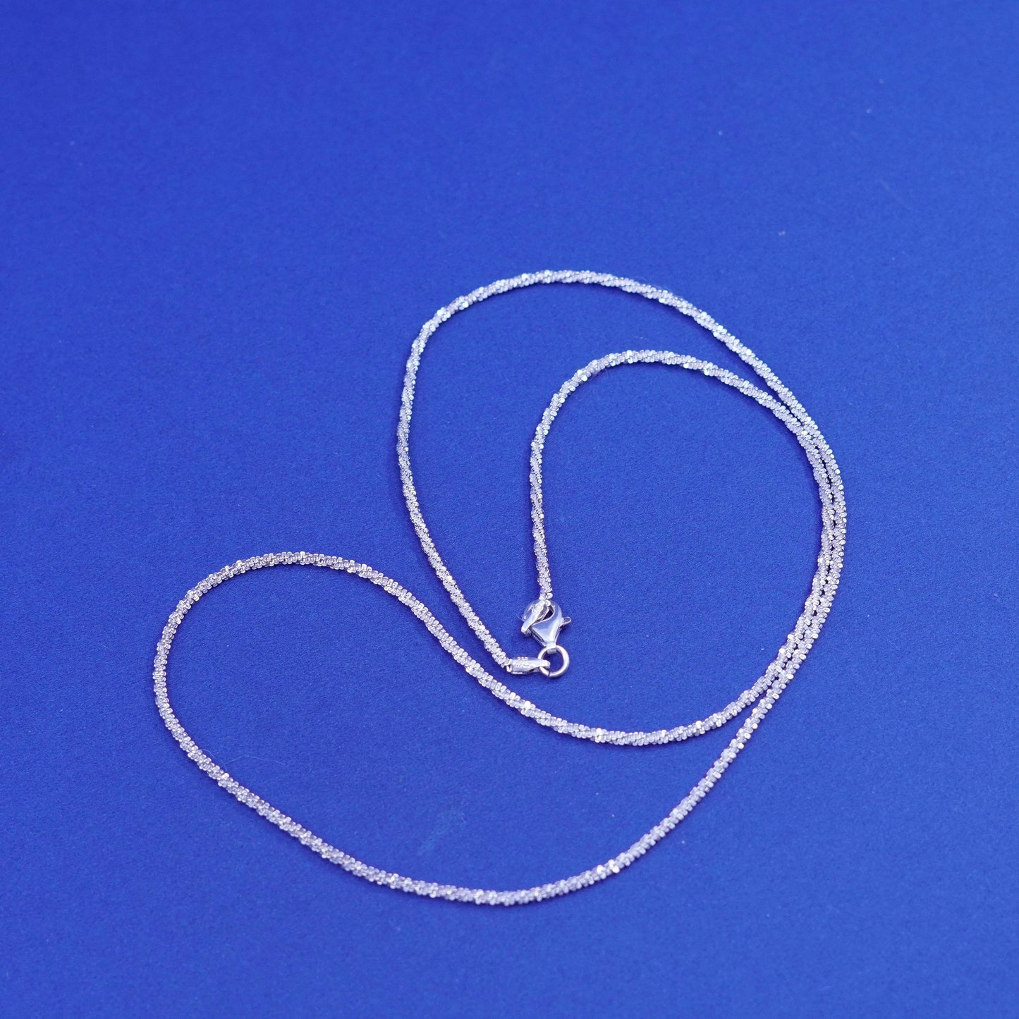 20”, vintage Sterling silver handmade chain, 925 twisted herringbone necklace