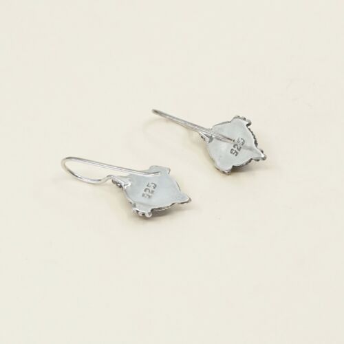 Vintage Sterling silver handmade earrings, 925 dangle w/ sodalite N Beads
