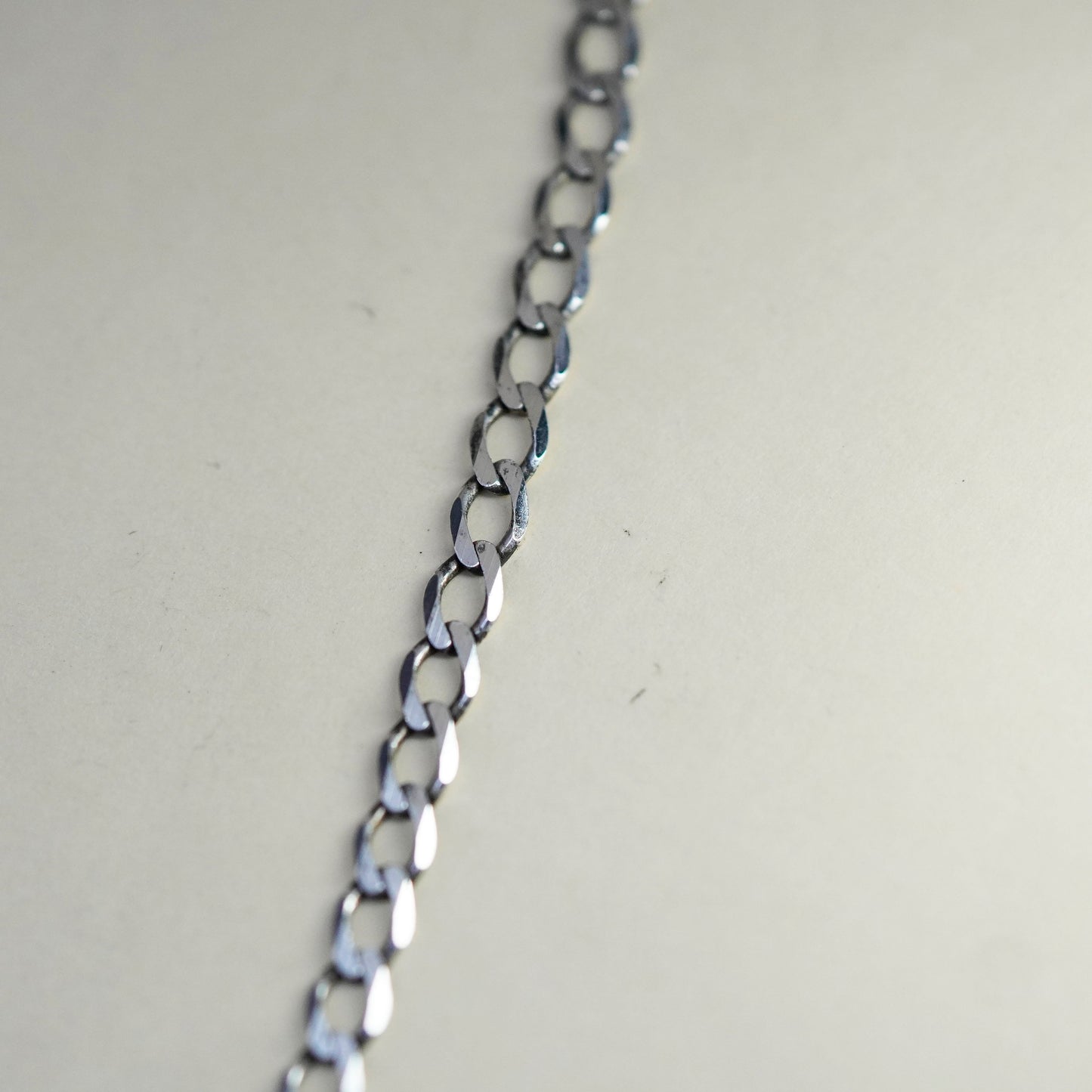 18”, 5mm, Vintage sterling silver Italy 925 silver curb chain, necklace