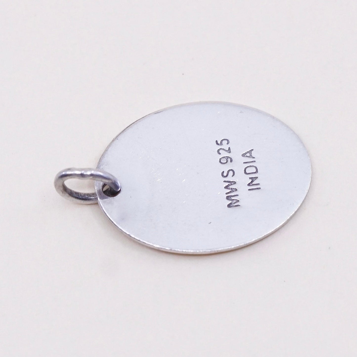 Vintage MWS sterling silver handmade pendant, 925 tag charm with initial “S”