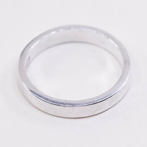 Size 7, Vtg Kariher Sterling Silver Handmade Ring 925 Silver Wedding Band