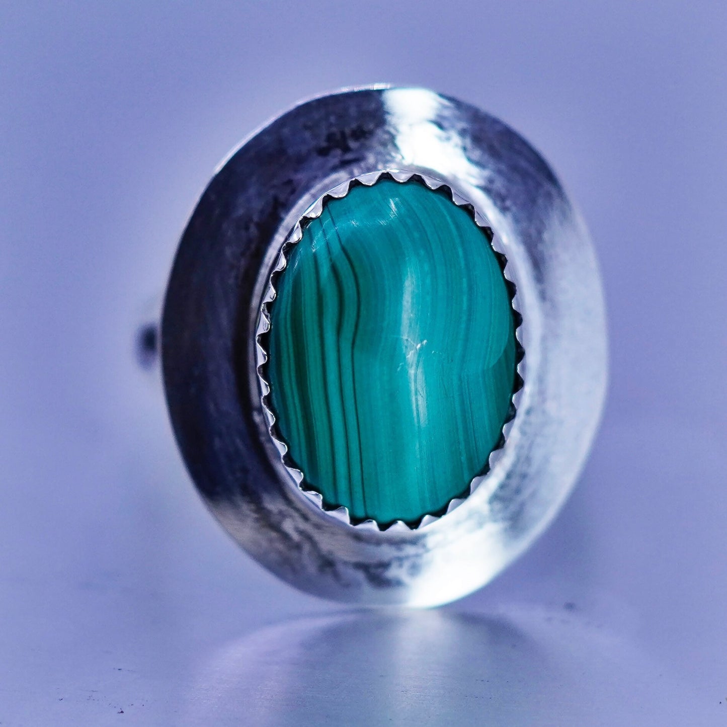 Size 6.5, Native American navajo Sterling 925 silver handmade ring malachite