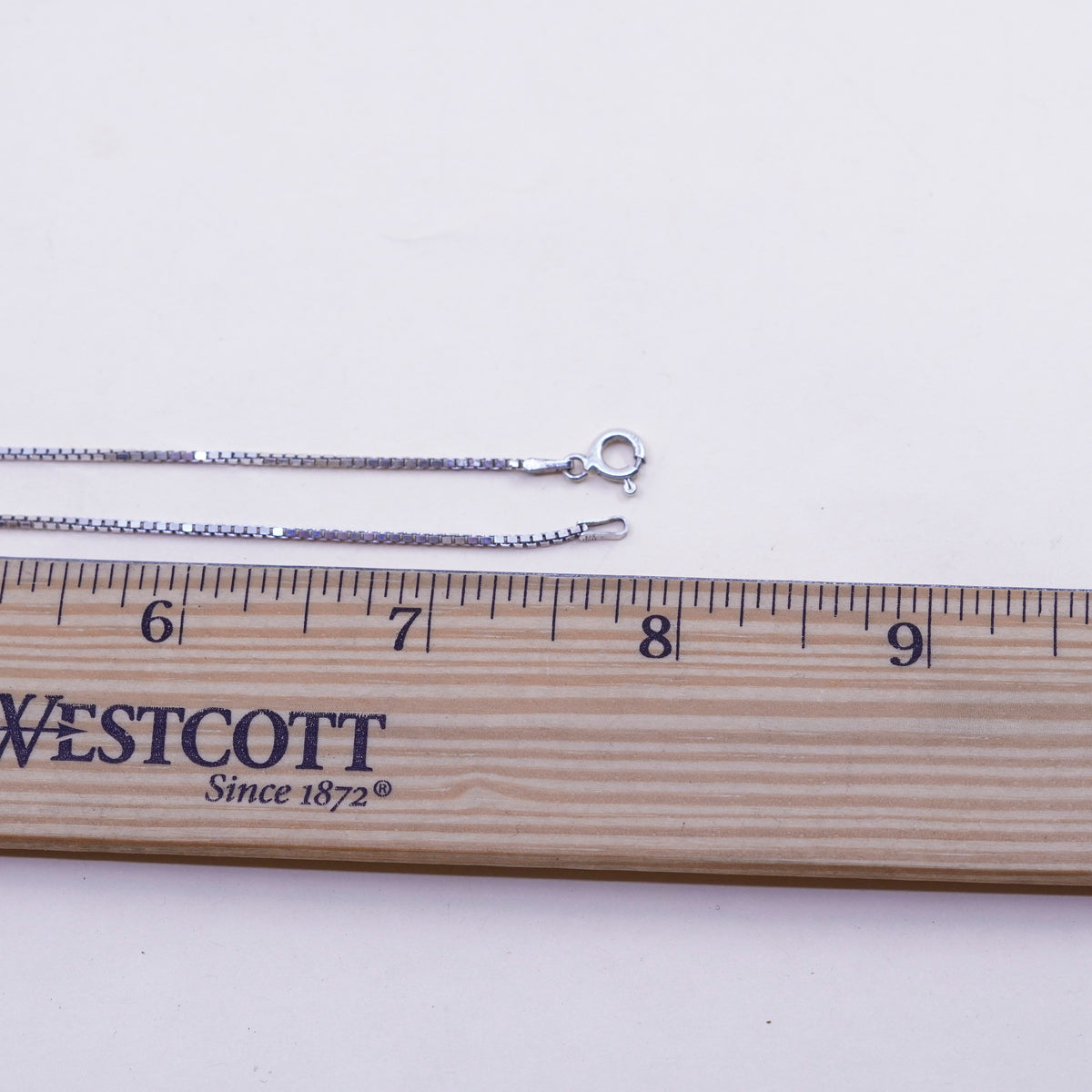 16”, 1mm, Vintage Italian sterling 925 silver box chain, necklace
