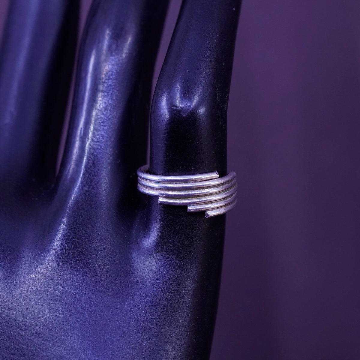Size 2.75, vintage Sterling silver handmade ring, 925 band, open end