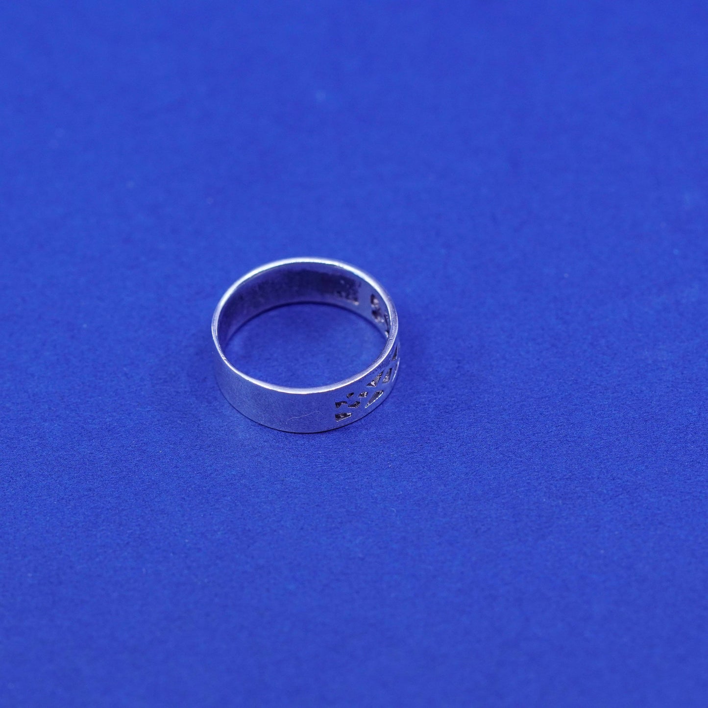 Size 4.5, vintage sterling silver handmade ring, 925 filigree band
