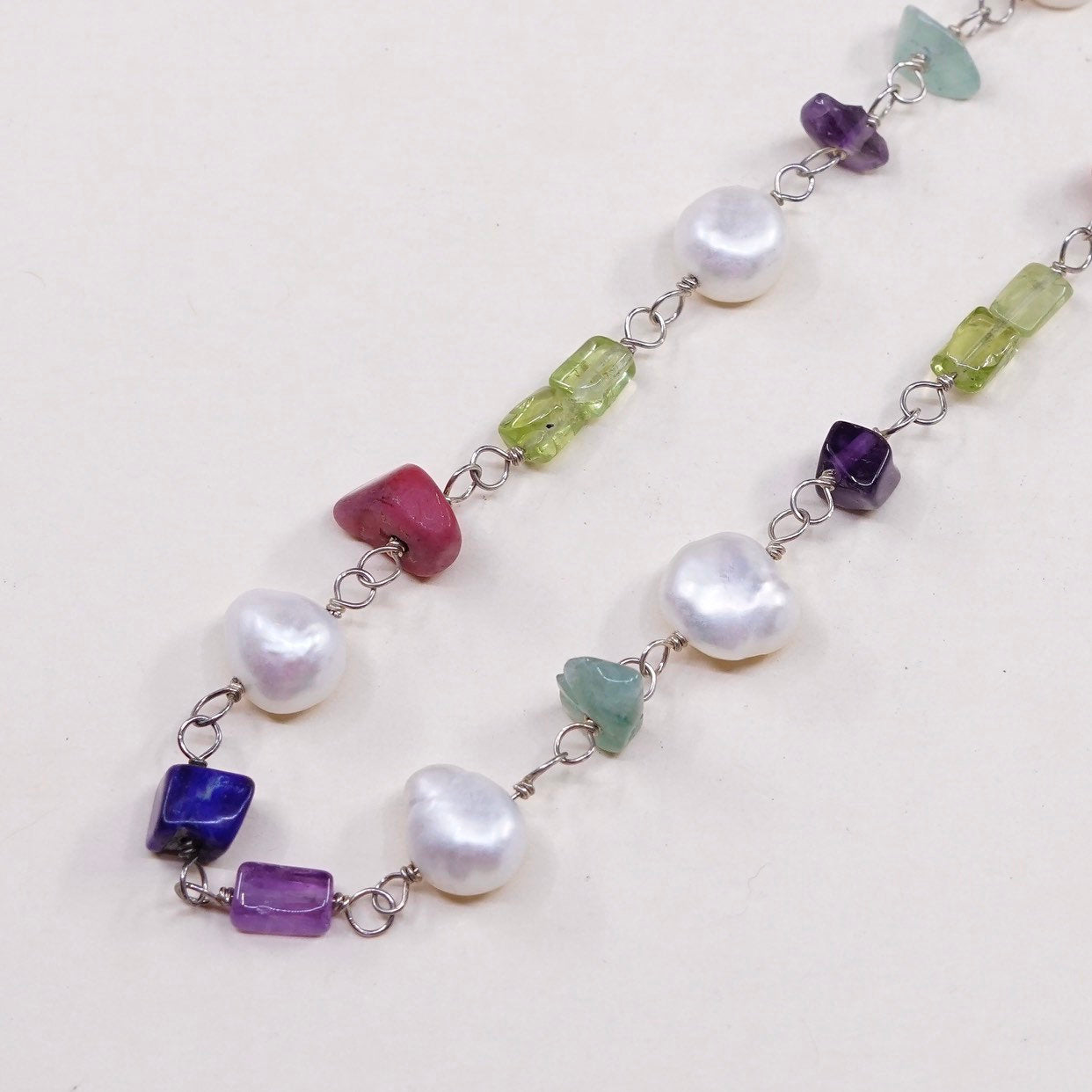 16”, RETIRED Silpada Sterling 925 Silver Peridot Lapis Coral Jade & Turquoise