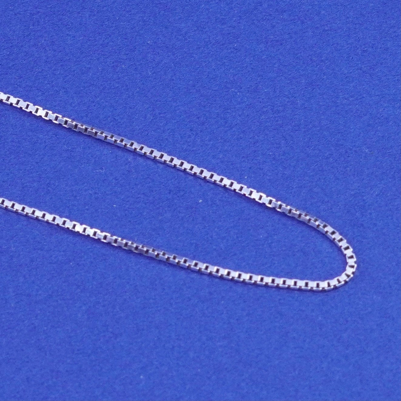 24”, 1mm, vintage Sterling silver handmade necklace, 925 box chain