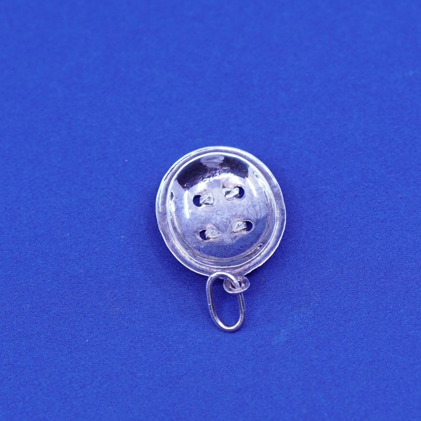 Vintage Sterling silver handmade pendant, 925 button charm