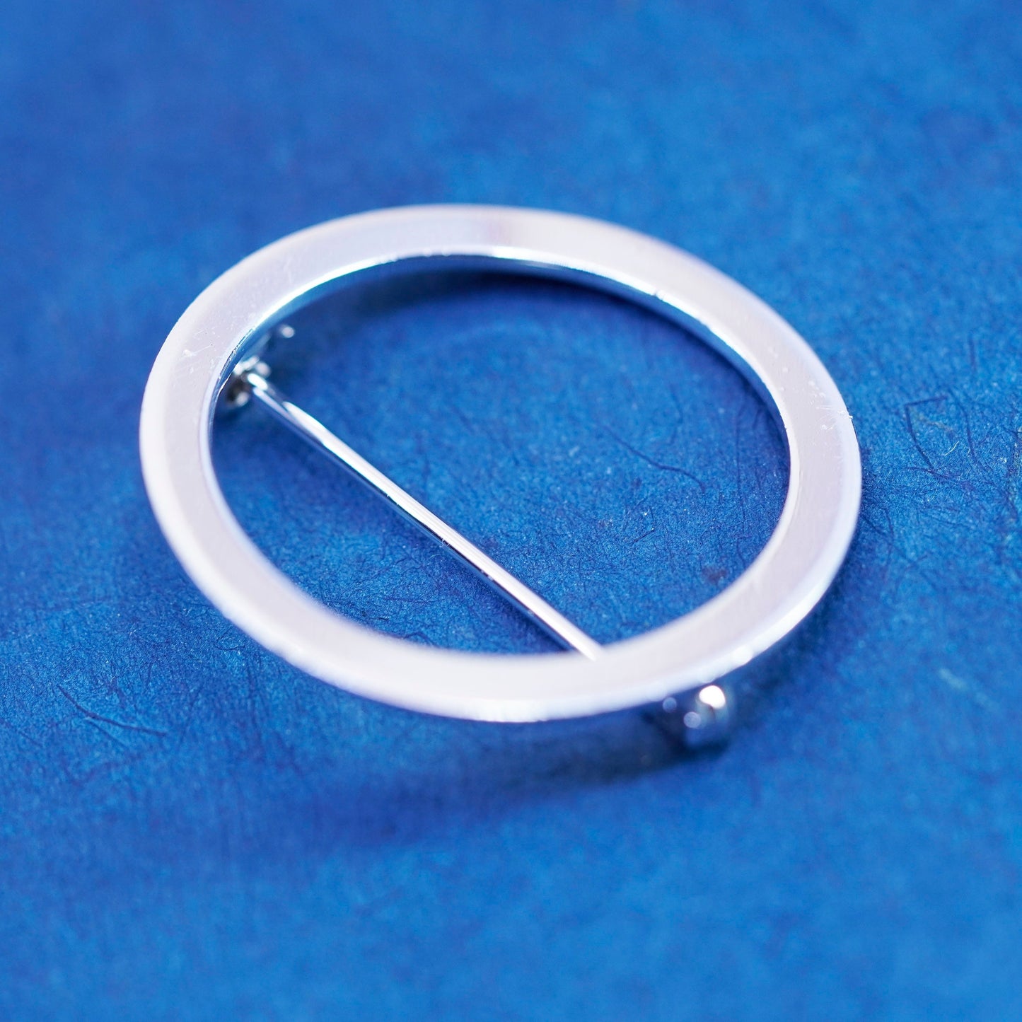 Vintage Sterling silver handmade brooch, 925 circle pin