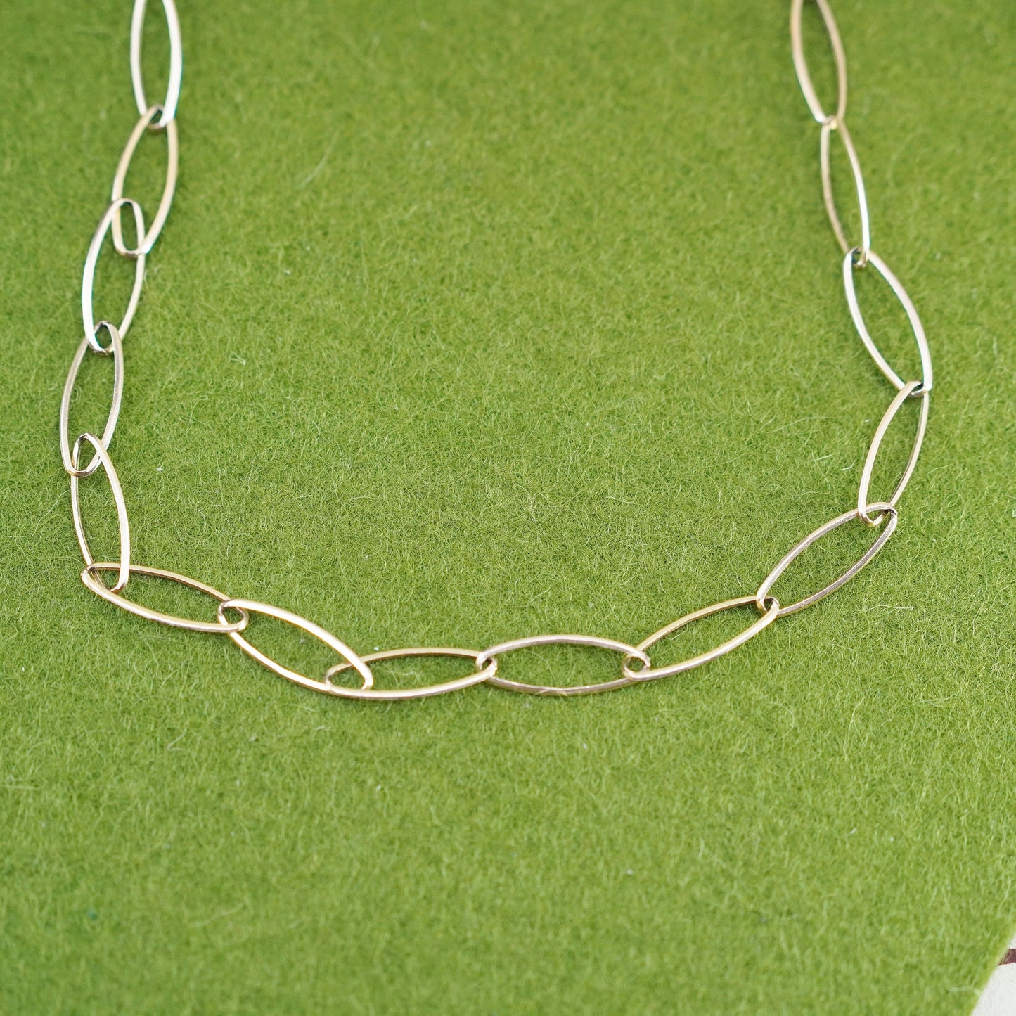17”, danecraft vermeil gold over sterling 925 silver marquise chain, necklace