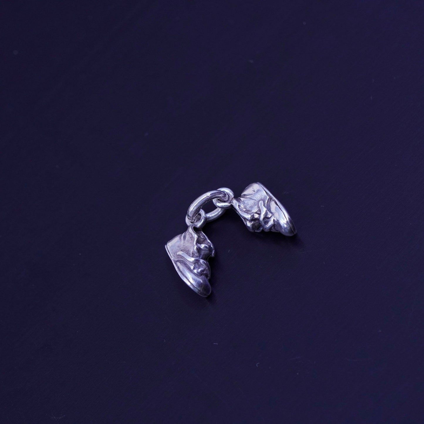 Antique Sterling silver handmade charms, 925 baby shoes