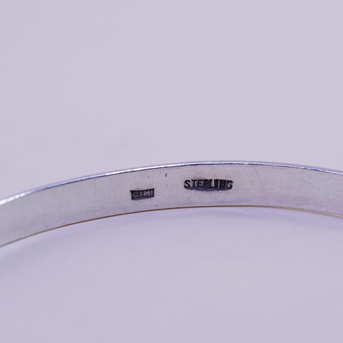 8”, Guglielmo Cini sterling silver handmade 925 bracelet greek key bangle