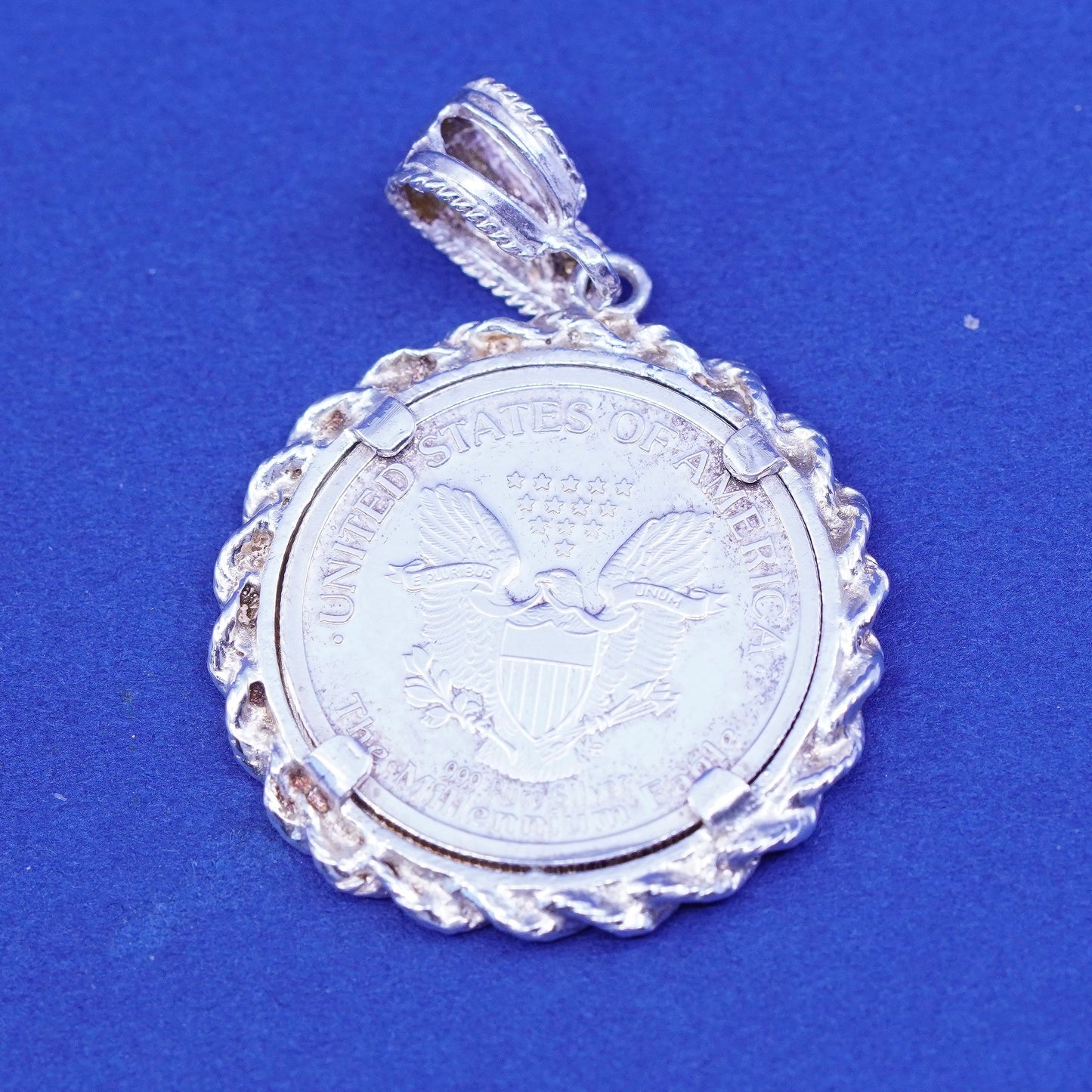 2000 American Eagle US Mint Walking Liberty Coin 999 Sterling silver pendant