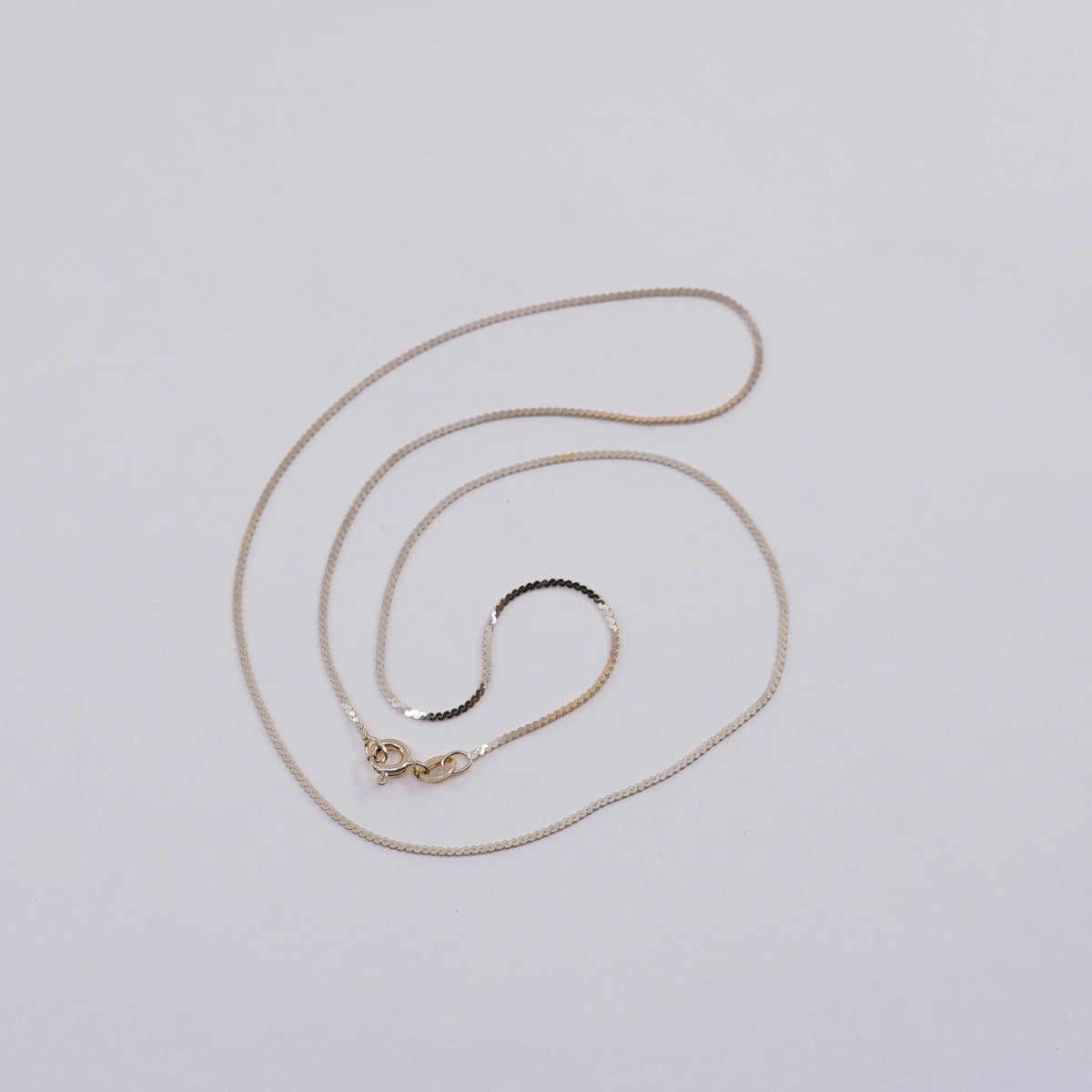 20”, vtg vermeil gold sterling silver Italy 925 twisted s link chain, necklace