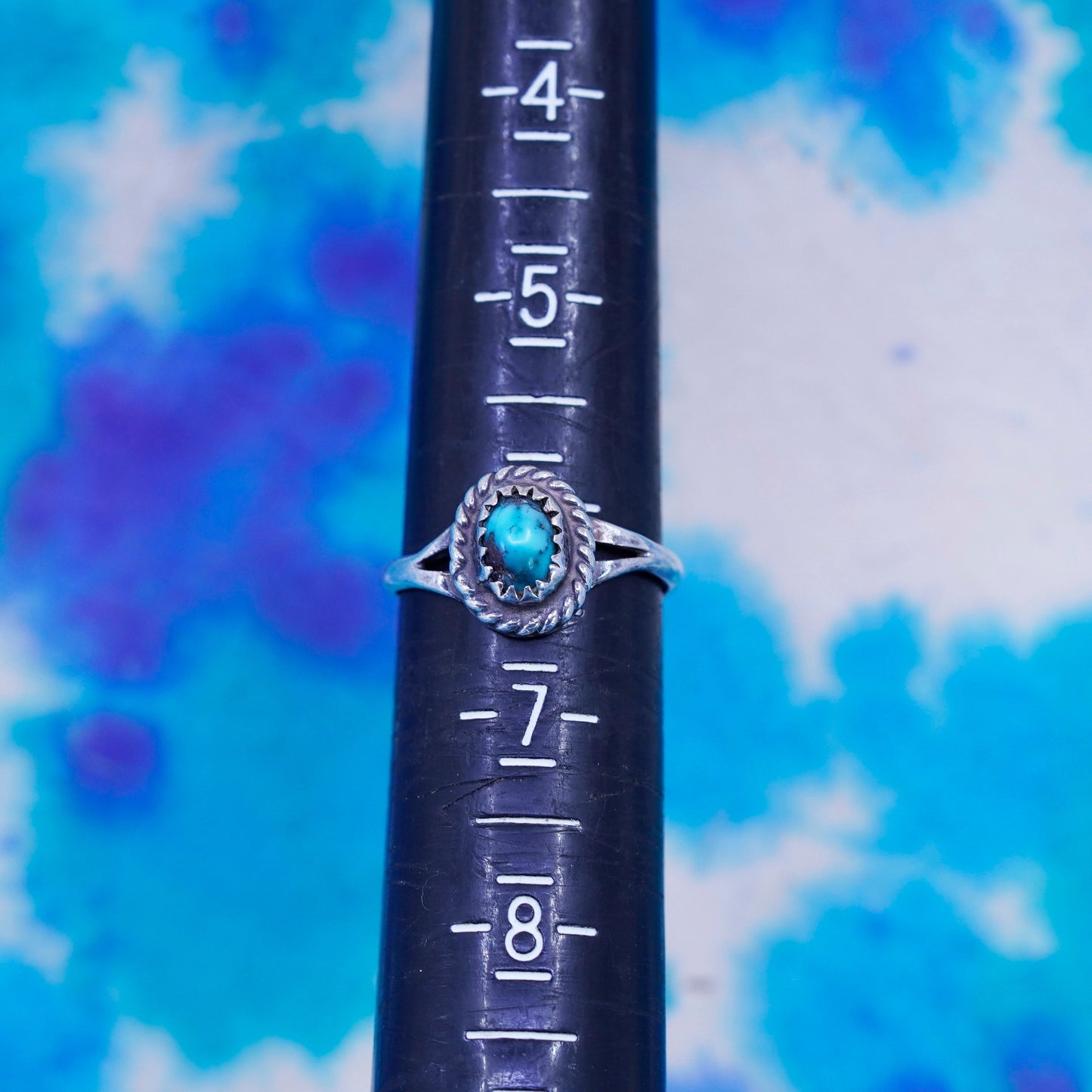 Size 6, Native American, southwestern Sterling silver handmade ring turquoise