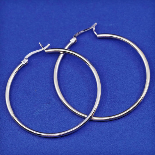 1.5”, vintage vermeil gold over Sterling silver handmade earrings, 925 hoops
