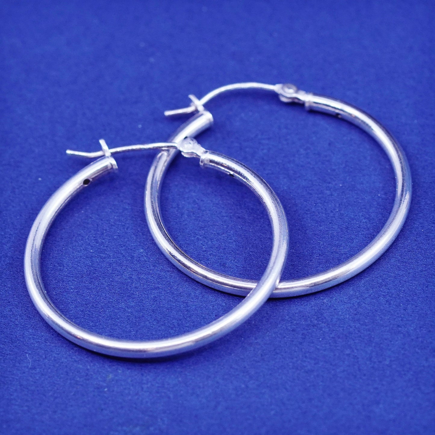1”, vintage Sterling silver handmade earrings, 925 hoops
