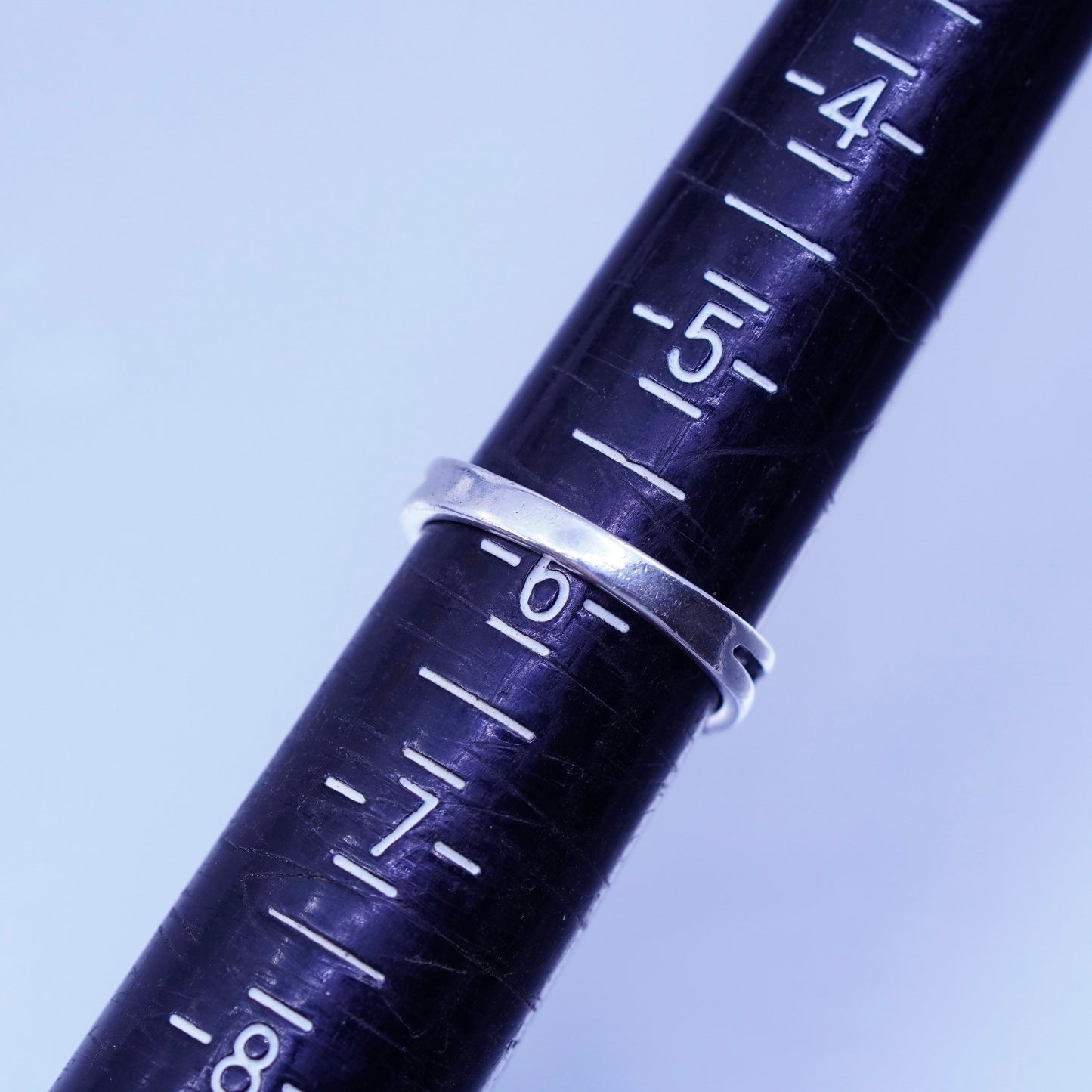 Size 5.75, vintage Shube Sterling 925 silver stackable ring, Jesus band