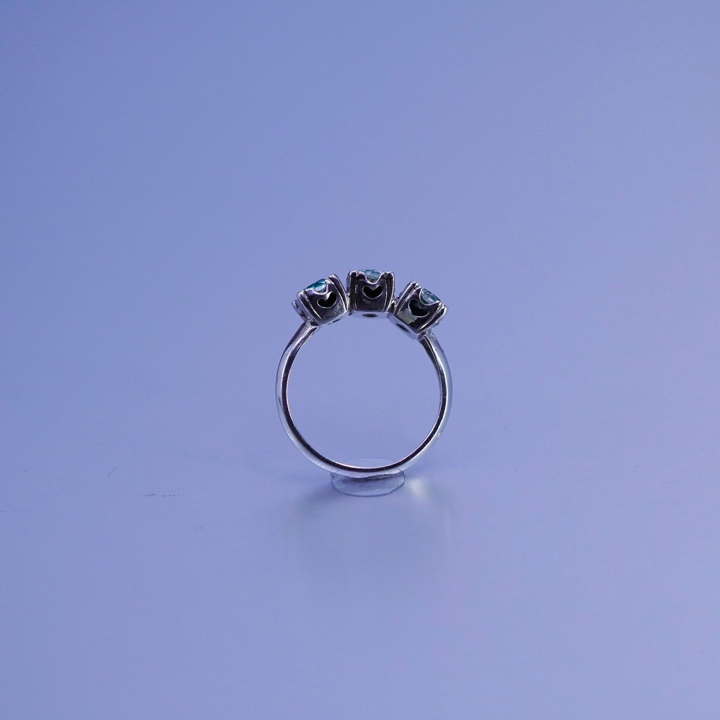 Size 7.5, vintage JJ Sterling 925 silver handmade band ring with cz