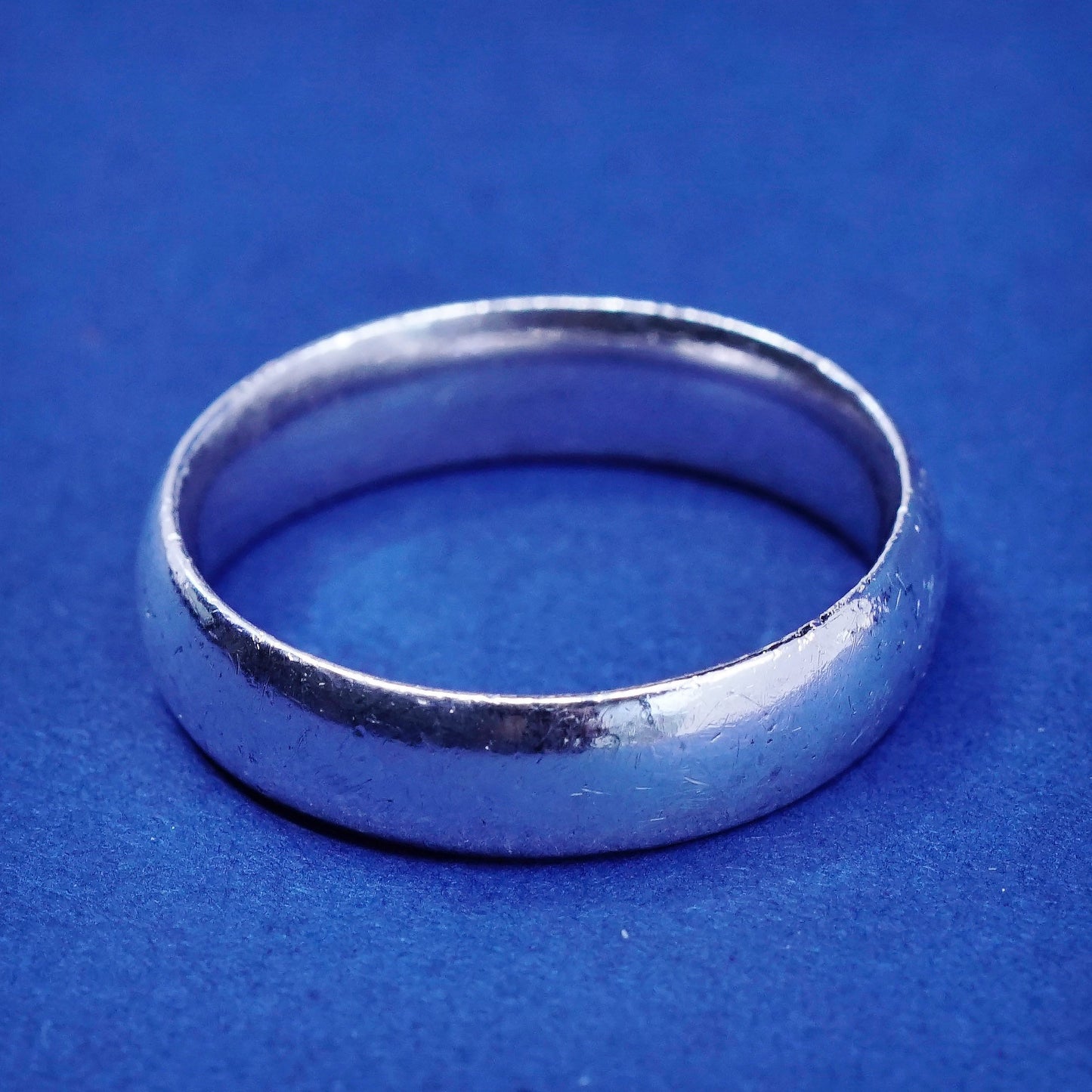 Size 7.75, vintage Sterling silver handmade ring, 925 wedding band