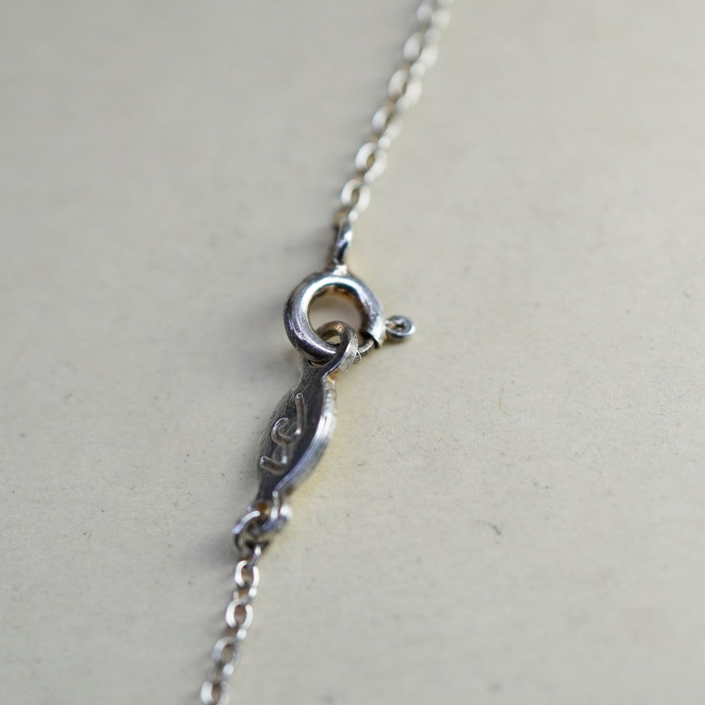 15” 1mm, Vintage Italian sterling 925 silver circle chain, necklace