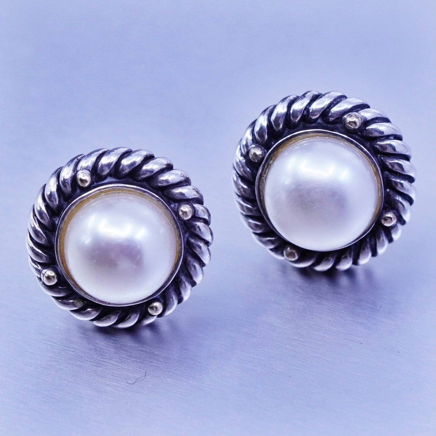designer ATR 14K beads with Sterling 925 silver handmade earrings, pearl studs