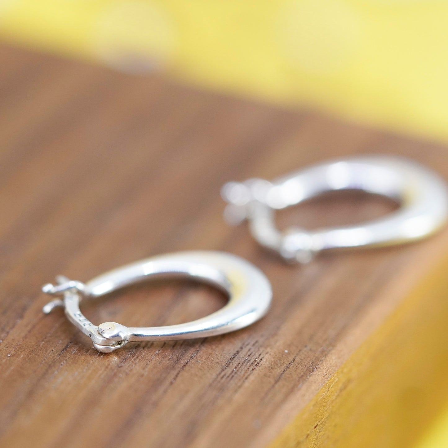 0.75”, vintage Sterling silver handmade earrings, 925 hoops