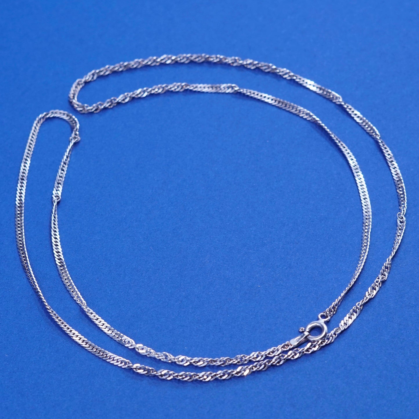 24”, 2mm, Sterling silver handmade necklace, 925 twisted curb link chain