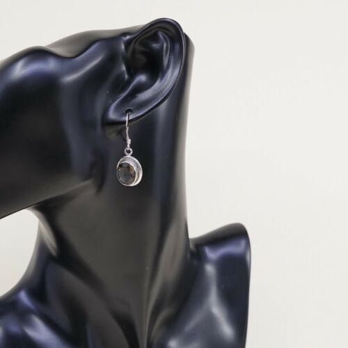 Vtg Sterling silver Handmade earrings w/ topaz Drop Details, Stamped 925