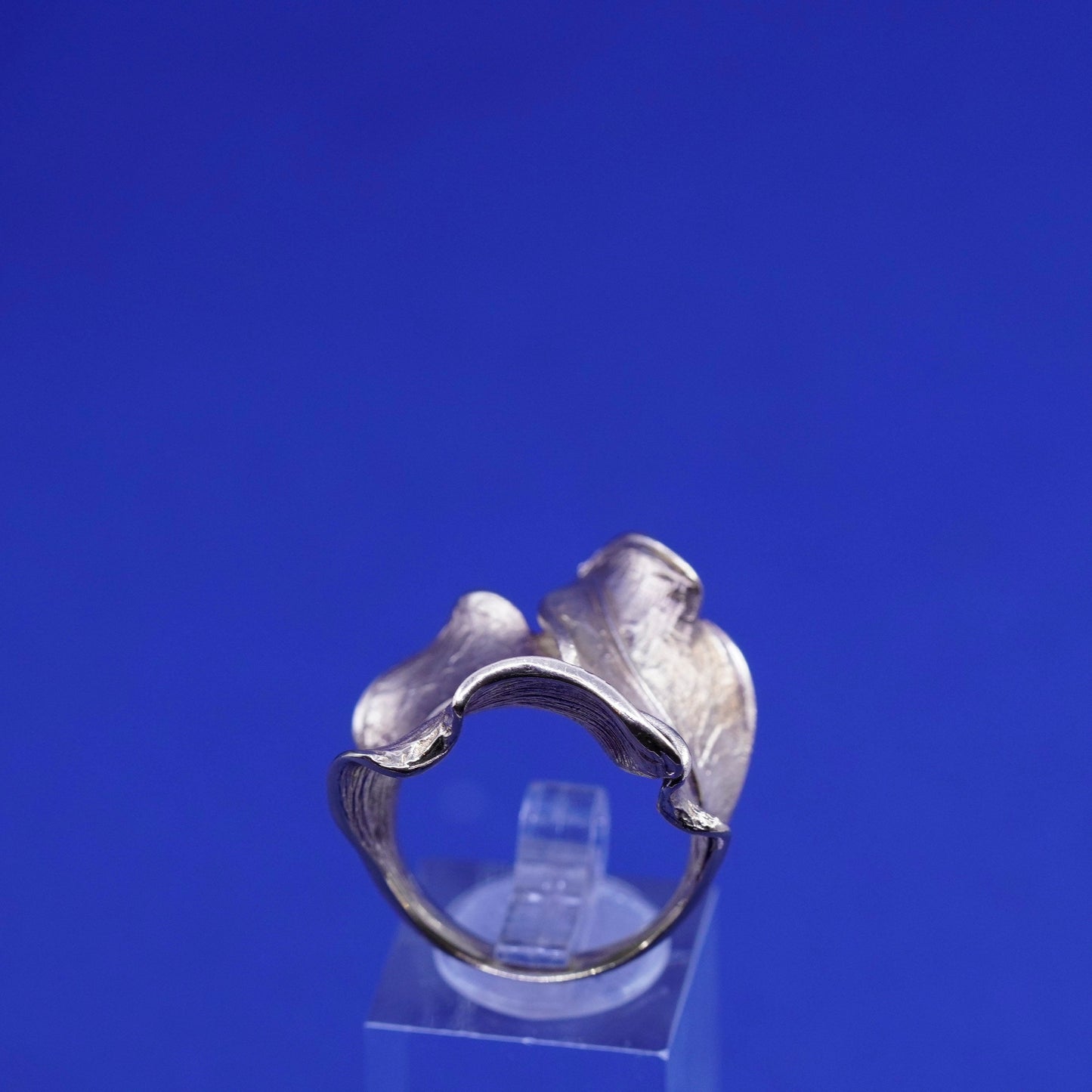 Size 9, vintage Dyadema Italy vermeil gold filled sterling 925 silver leaf ring