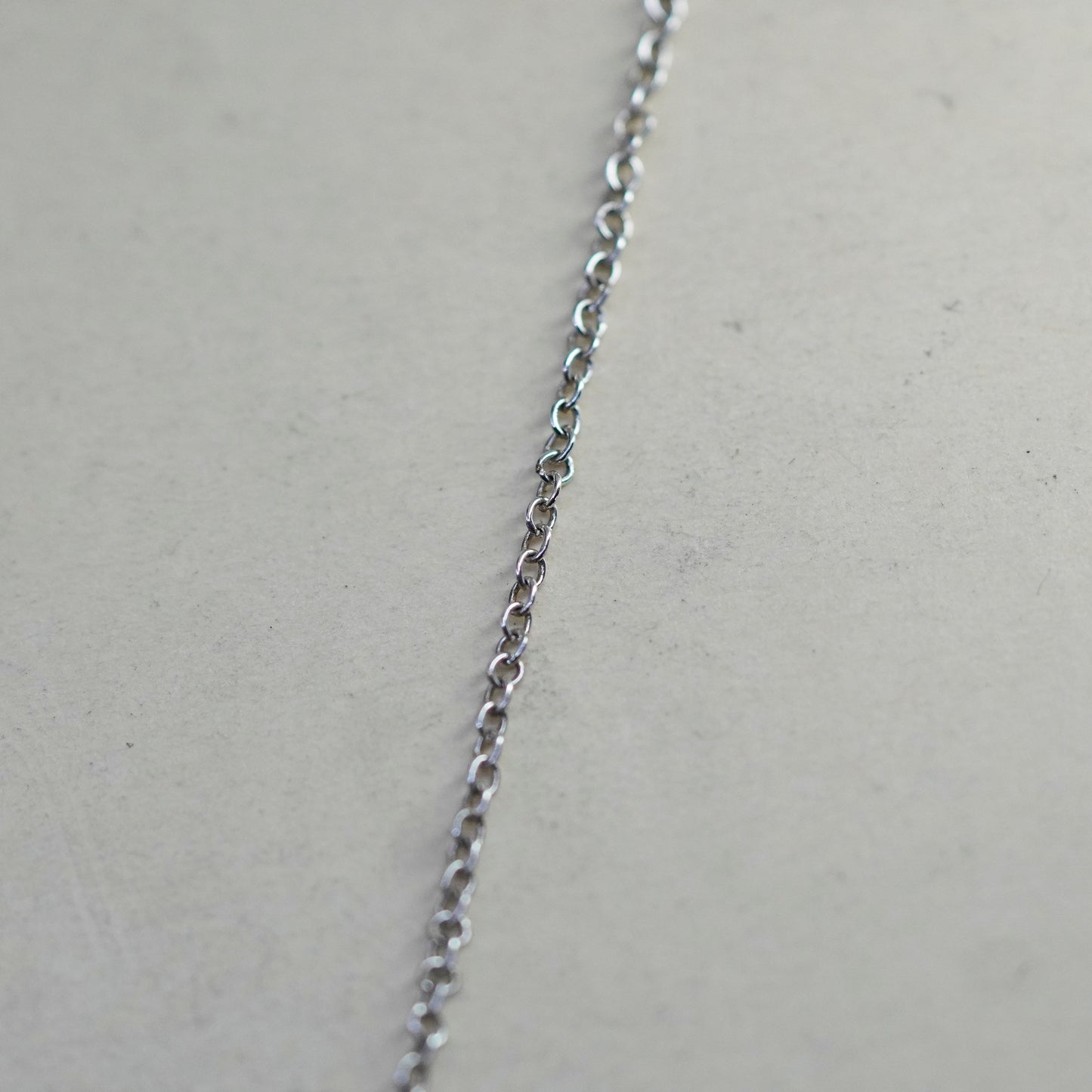 15” 1mm, Vintage Italian sterling 925 silver circle chain, necklace