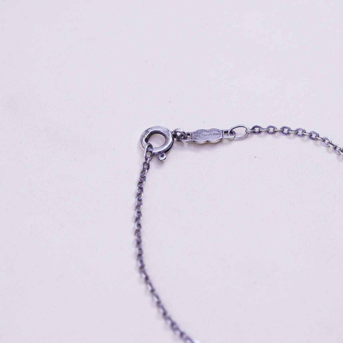 6.75”, sterling silver bracelet, 925 flatten circle chain anklet heart charm