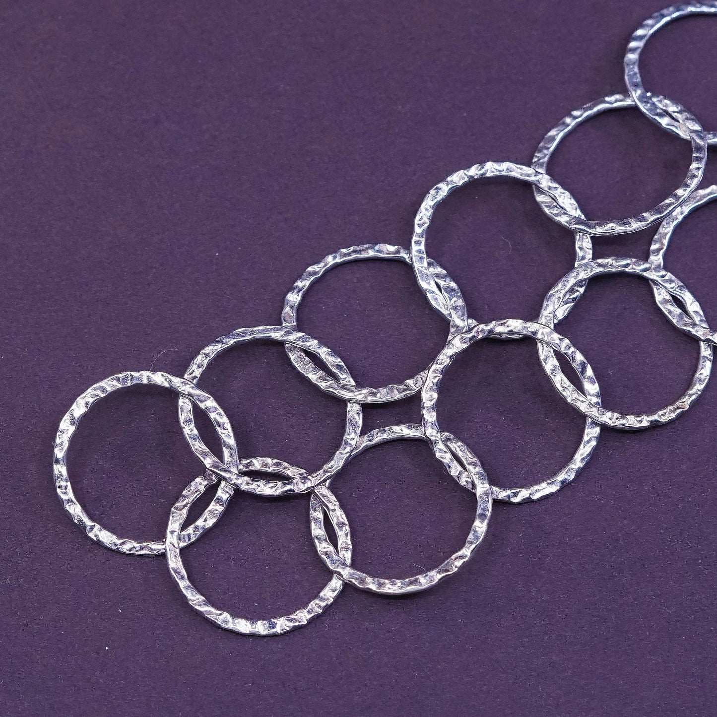 21”, vtg Sterling silver necklace, 925 huge link chain, stamped 925
