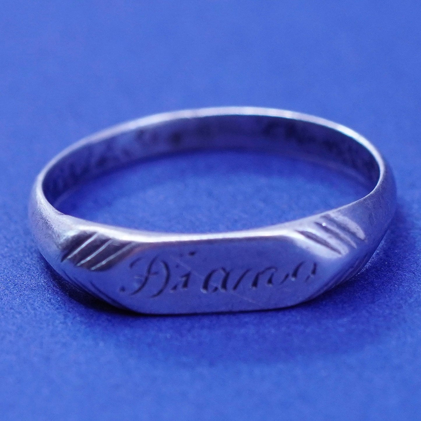 Size 6, vintage Sterling silver handmade band, 925 name “Diana” band