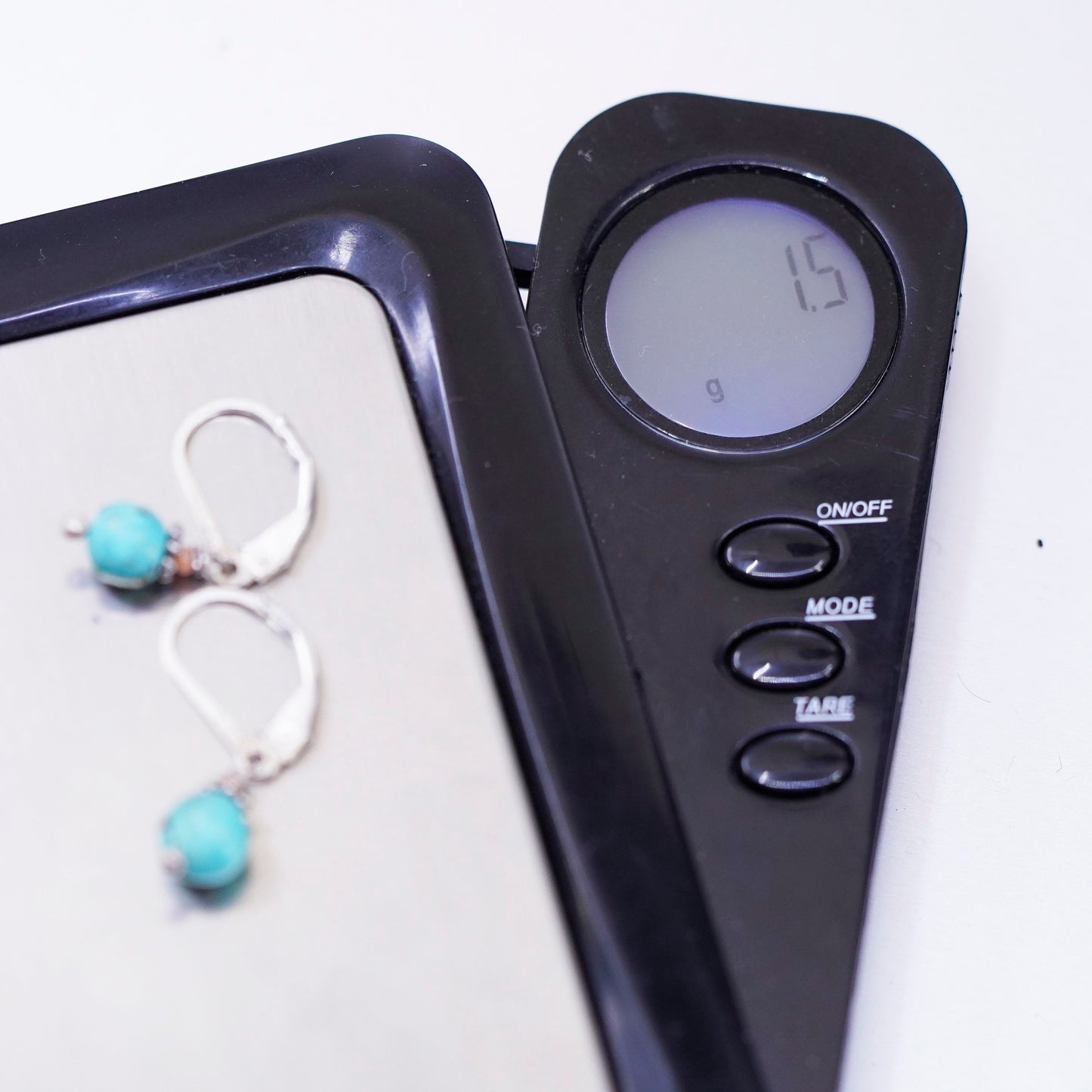 Vintage Sterling 925 silver handmade earrings with turquoise beads